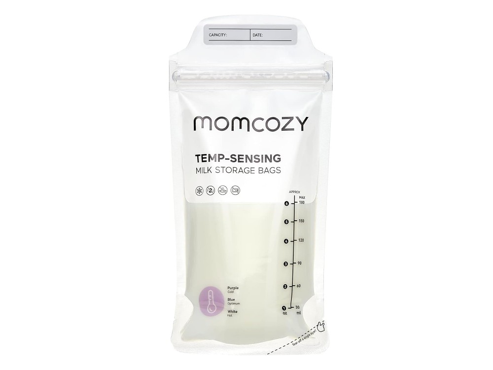 Momcozy Temp-Sensing Breast Milk Storage Bags, Breast Milk Storage Bags 180ml, 50pcs