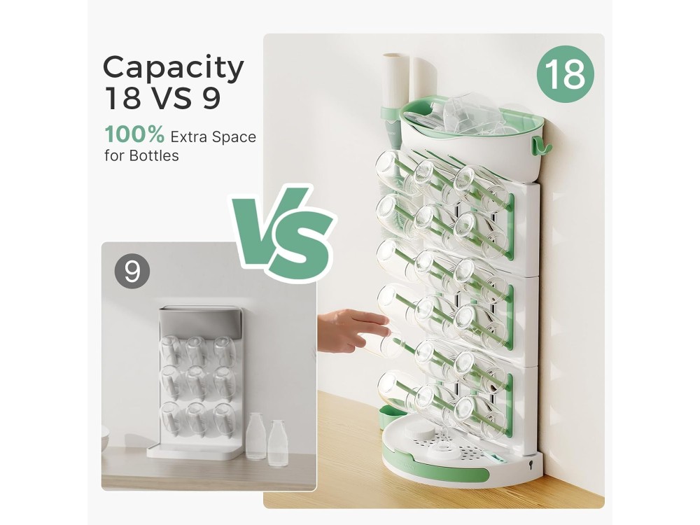 Momcozy 18 Bottle Dryer Vertical Space Saving, with Storage