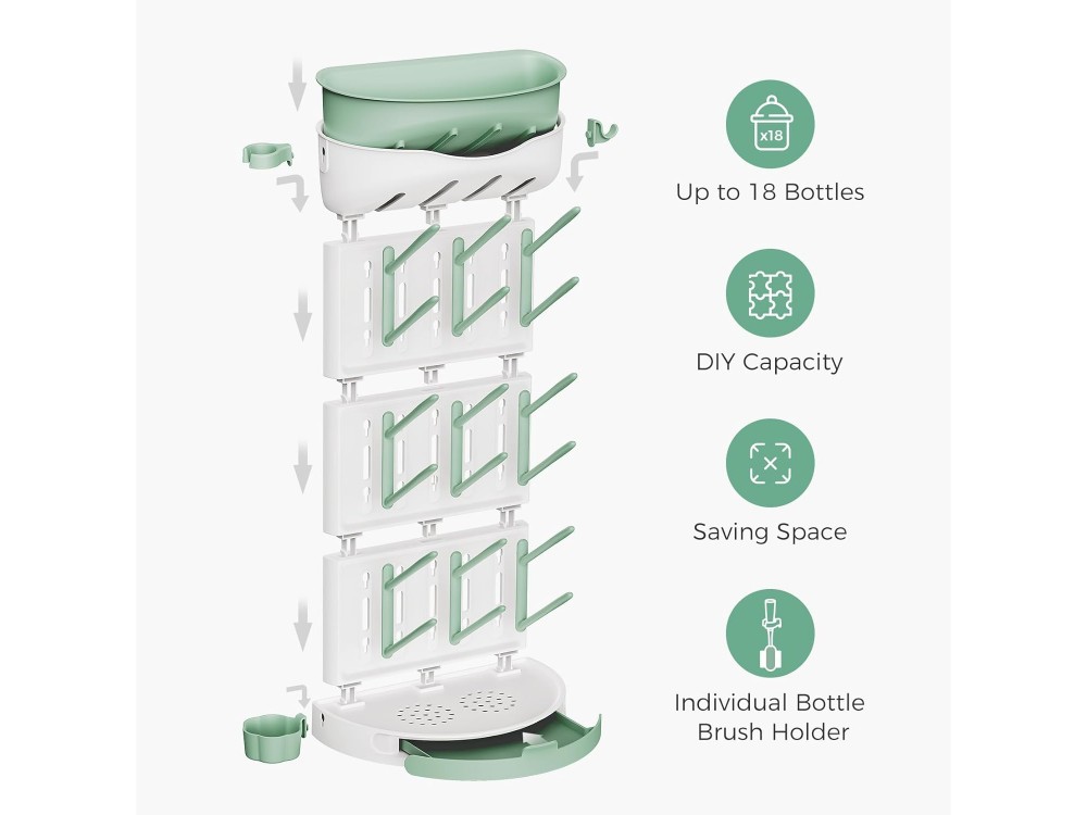 Momcozy 18 Bottle Dryer Vertical Space Saving, with Storage