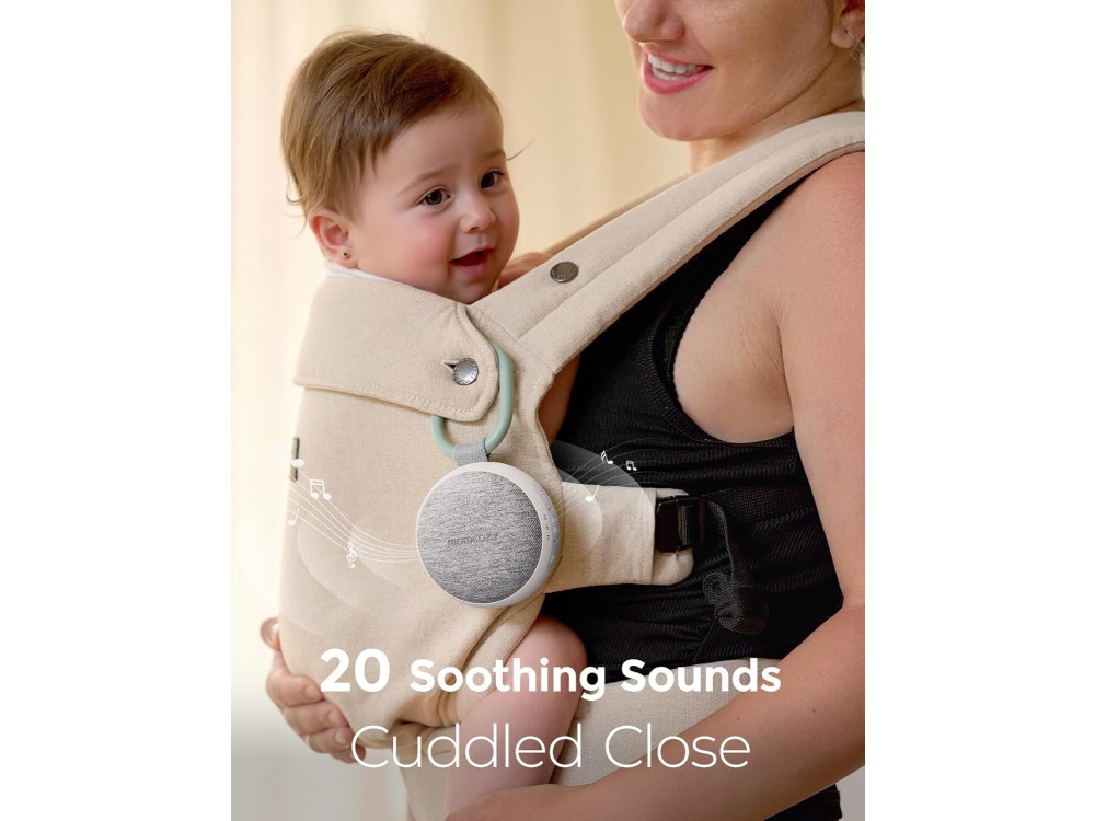 Momcozy Portable Baby White Noise Machine & Night Light with Adjustable Brightness & Timer, Light Grey