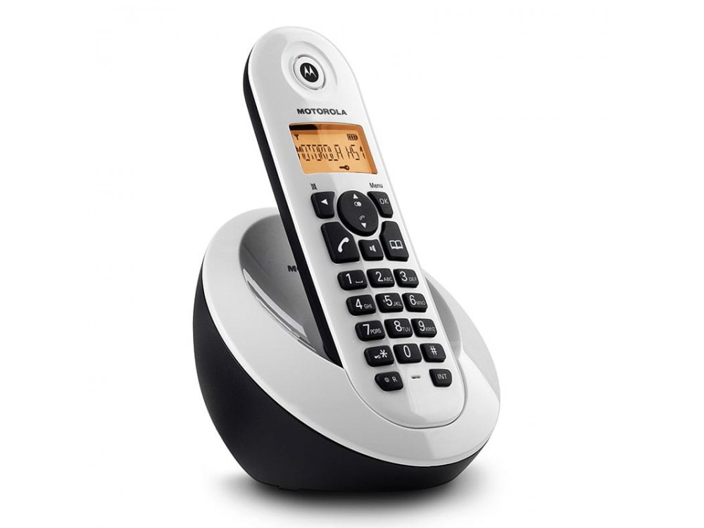 Motorola C601W Ασύρματο Τηλέφωνο με Aνοιχτή Aκρόαση & Τηλεφωνικό Κατάλογο 50 Ονομάτων, White