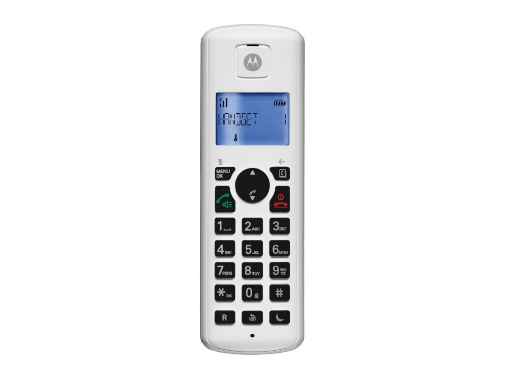 Motorola T401+ Ασύρματο Τηλέφωνο, με Φραγή Αριθμών, Aνοιχτή Aκρόαση, Λειτουργία DND & Τηλεφωνικό Κατάλογο 50 Ονομάτων, White