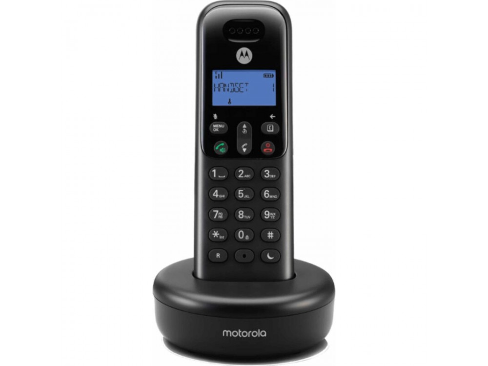 Motorola T501+ Cordless Handsfree Phone & 50 Name Phonebook, Black