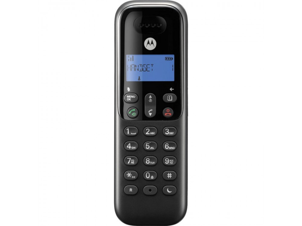 Motorola T501+ Ασύρματο Τηλέφωνο με Ανοιχτή Ακρόαση & Τηλεφωνικό Κατάλογο 50 Ονομάτων, Μαύρο