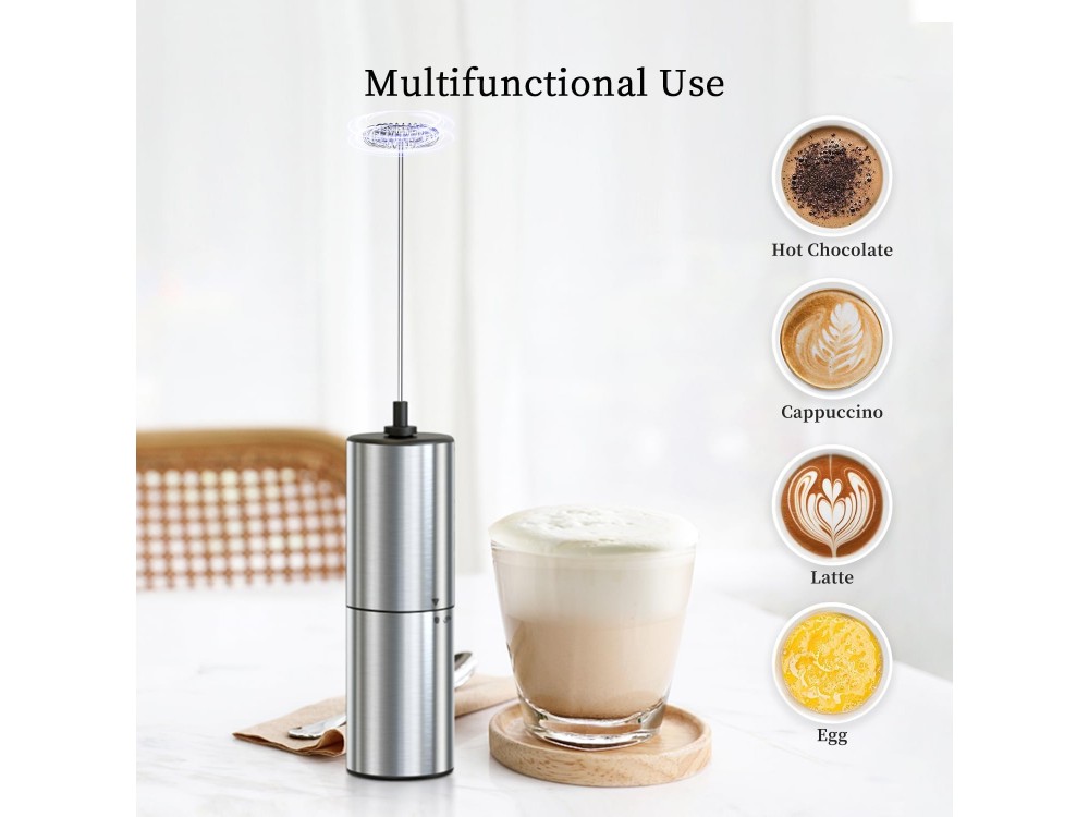AJ Milk Frother, Συσκευή για Αφρόγαλα & Φραπεδιέρα Χειρός, Μπαταρίας