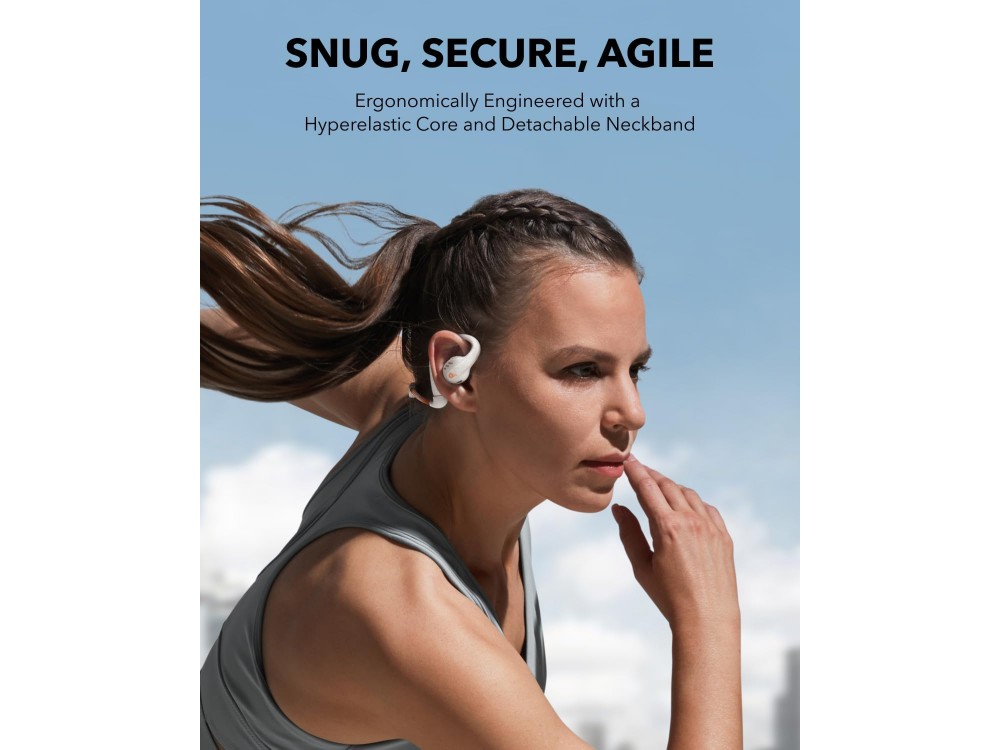 Anker Soundcore AeroFit Pro Bluetooth 5.3 Ακουστικά Open-Ear με LDAC, Detachable Neckband & IPX5, Frost White