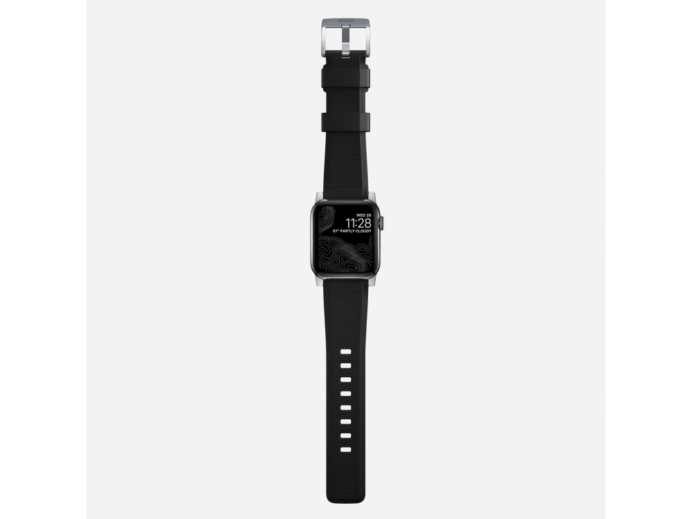 Nomad Rugged Band Apple Watch Ultra 2 / Ultra 1 / 6 / SE / 9 / 8 / 7 - 45 / 49mm, Replacement Silicone Strap, Black