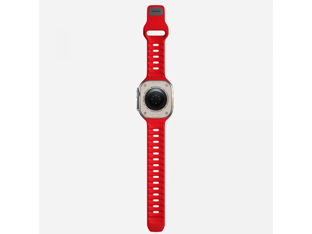 Nomad Sport Band Apple Watch Ultra 2 / Ultra 1 / 6 / SE / 9 / 8 / 7 - 45 / 49mm, Silicone Replacement Strap, Night Watch Red