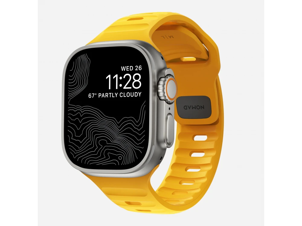 Nomad Sport Band Apple Watch Ultra 2 / Ultra 1 / 6 / SE / 9 / 8 / 7 - 45 / 49mm, Ανταλλακτικό Λουράκι Σιλικόνη, Racing Yellow