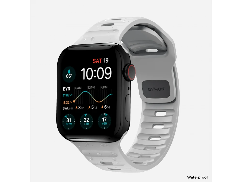 Nomad Sport Band V2 Apple Watch Ultra 2 / Ultra 1 / 6 / SE / 9 / 8 / 7 - 45 / 49mm, Ανταλλακτικό Λουράκι Σιλικόνη, Lunar Gray