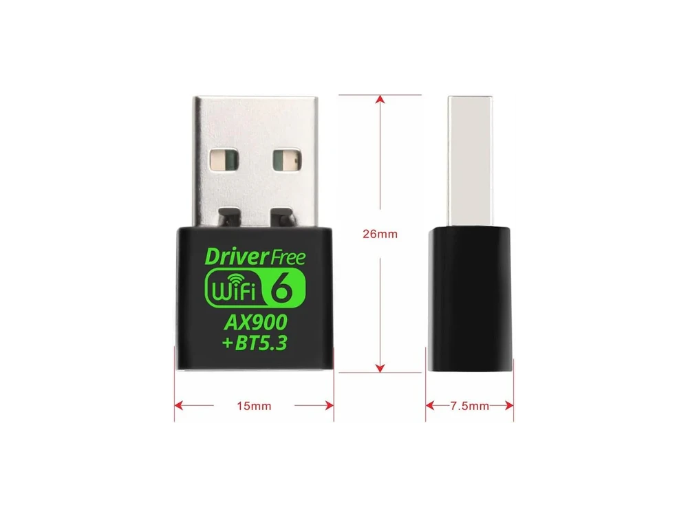 Nordic AX900 WiFi 6 & Bluetooth 5.3 Dual Band 2-in1 Wireless Network Adapter, USB Network Adapter 600Mbps