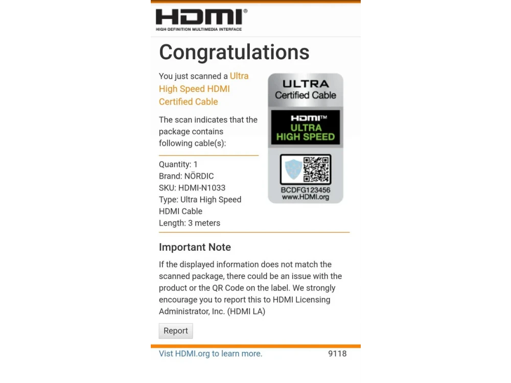 Nordic HDMI v2.1, 3μ. 8K@60Hz, eARC, 48Gbps, HDR, Καλώδιο με Νάυλον Ύφανση | Ultra High Speed Certified, Black