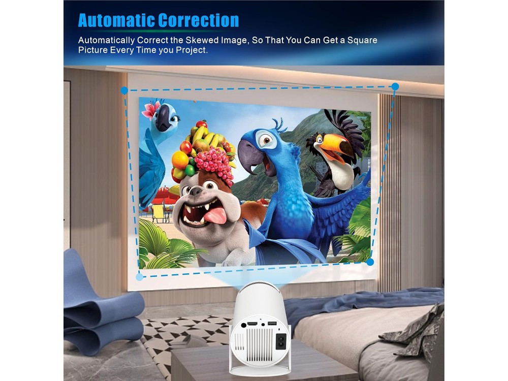 Nordic Mini Projector HD 720p, με Android 11, 3000:1 Contrast, Bluetooth 5.0 & WiFi
