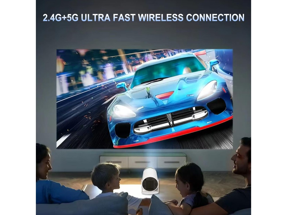 Nordic Mini Projector HD 720p, με Android 11, 3000:1 Contrast, Bluetooth 5.0 & WiFi