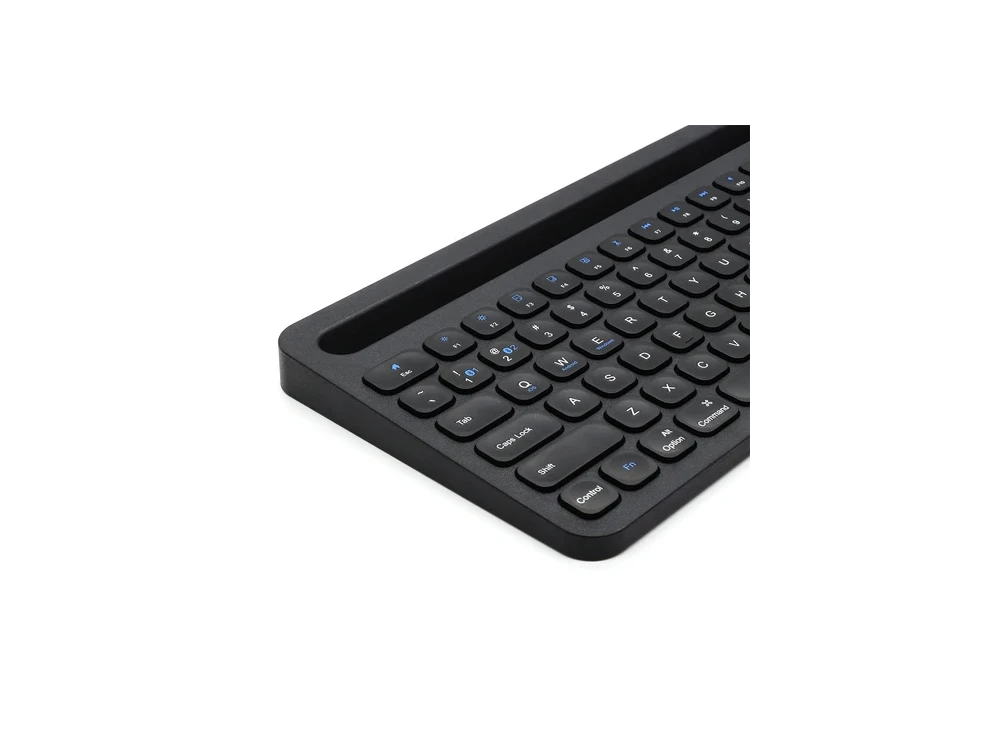 Nordic Ultra Slim Bluetooth Multi-Device Keyboard with Touchpad & Tablet / Smartphone Holder, Black