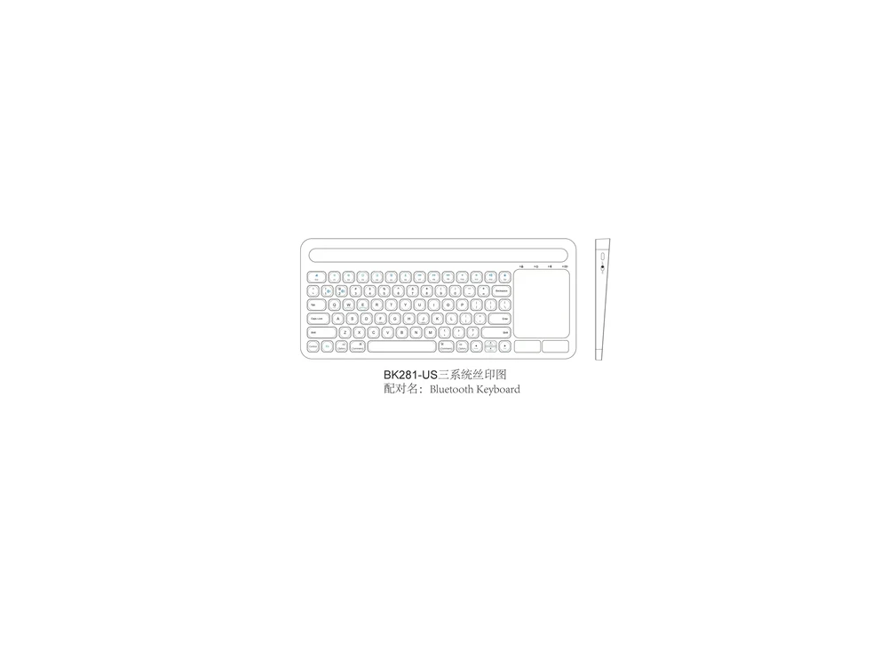 Nordic Ultra Slim Bluetooth Multi-Device Keyboard with Touchpad & Tablet / Smartphone Holder, Black