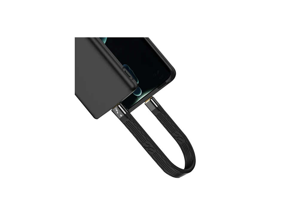 Nordic Καλώδιο USB-C σε USB-C Thunderbolt 4.0 100W / 40Gbps / 8K Video, 14cm, Μαύρο