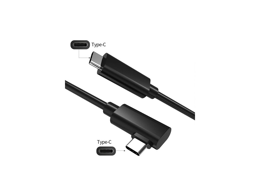 Nordic 90° angled USB-C to USB-C USB3.1 Gen1 cable 5m for Oculus / iPad / Samsung etc., Black