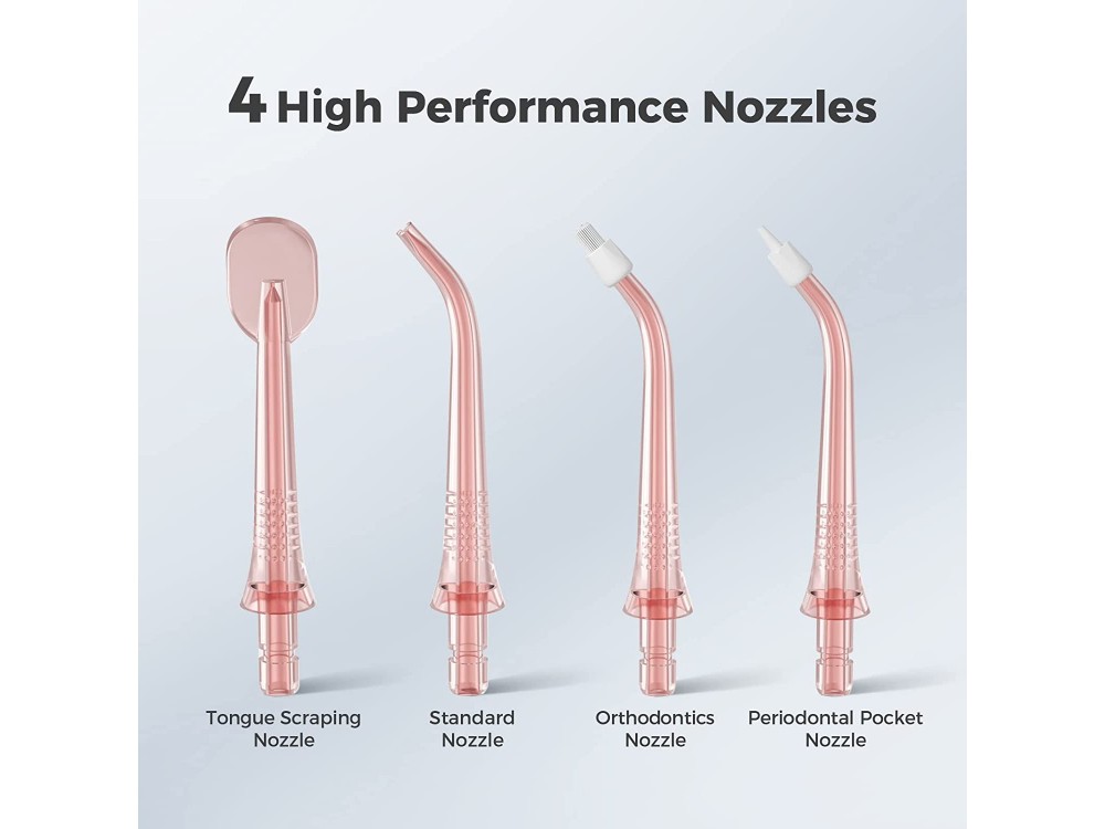 Oclean W10 Ηλεκτρικό Dental Flosser, Wireless & Rechargeable, 5 Modes, with 4 Spare Heads, Pink