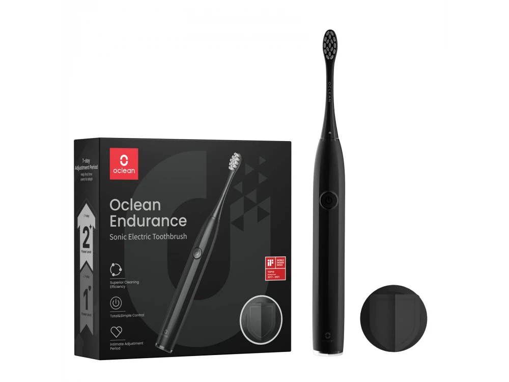 Oclean Endurance Electric Toothbrush with DuPont Fibers, Type-C Charging & Wall Mount, Knight Black