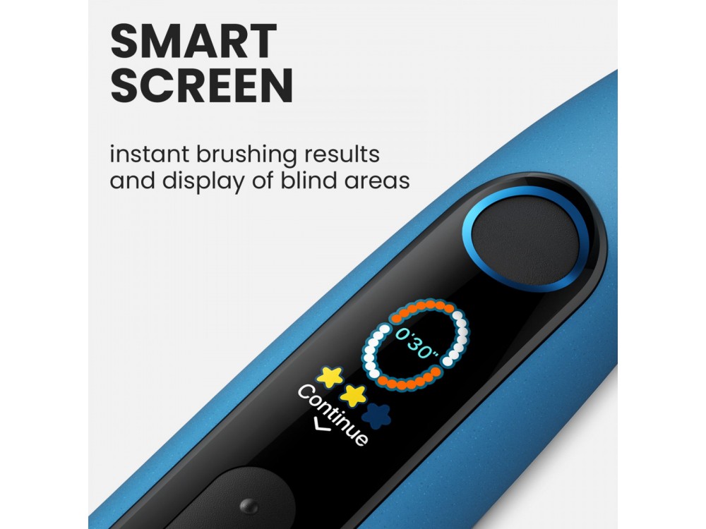 Oclean X10 Smart Ηλεκτρική Οδοντόβουρτσα με Ίνες DuPont, WhisperClean™ Noise Reduction, Quick Charge & Interactive Display, Blue