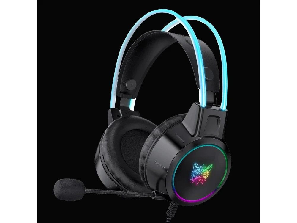Onikuma X15 Pro RGB Gaming Headset 7.1, με Double-Head LED Beam, Noise-cancelling Microphone (PC / PS4 / PS5 / Xbox κ.α.), Black