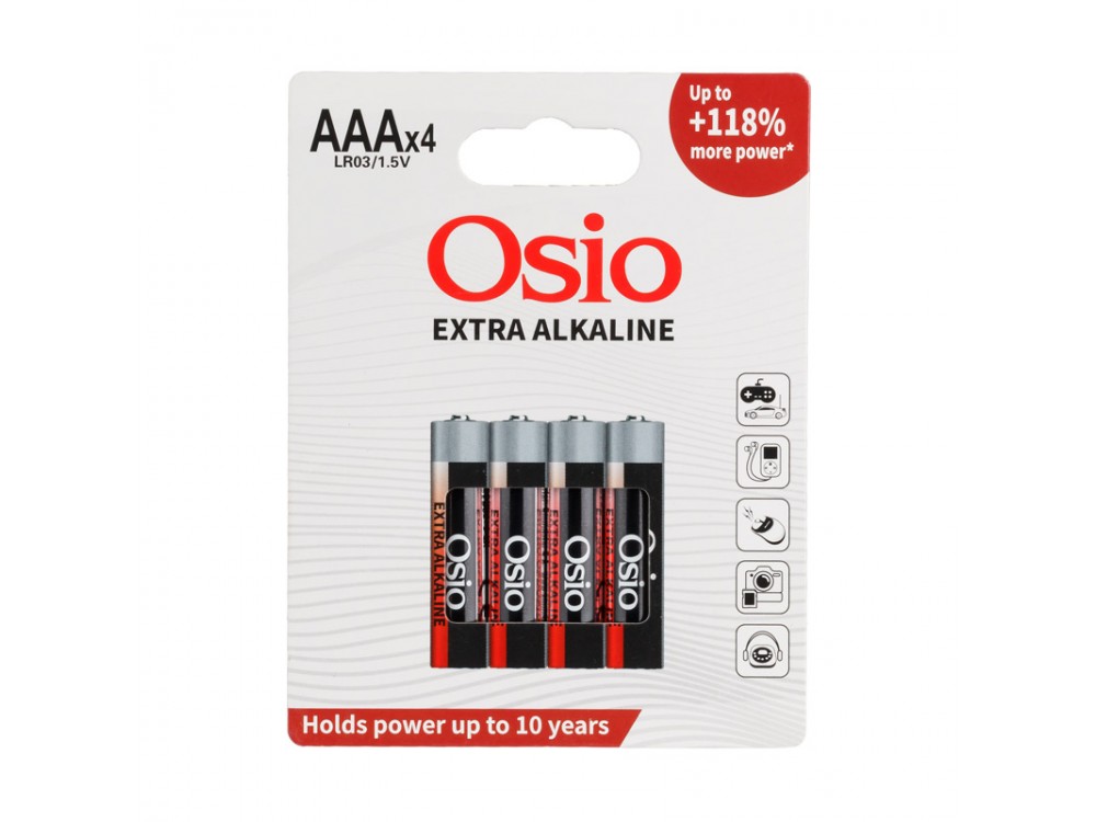 Osio LR03EO4B Αλκαλικές Μπαταρίες AAA 1.5V, LR03, 4τμχ