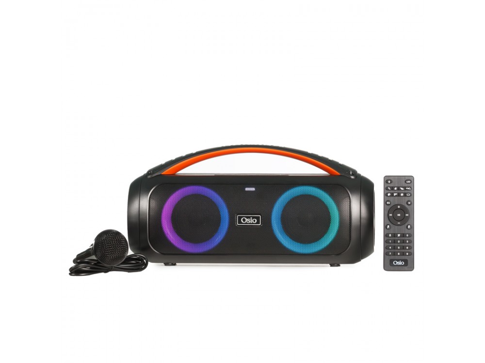 Osio OBT-8010 Φορητό αδιάβροχο ηχείο Bluetooth με USB, LED, AUX, TF, TWS και ενσ. μικρόφωνο – 50 W