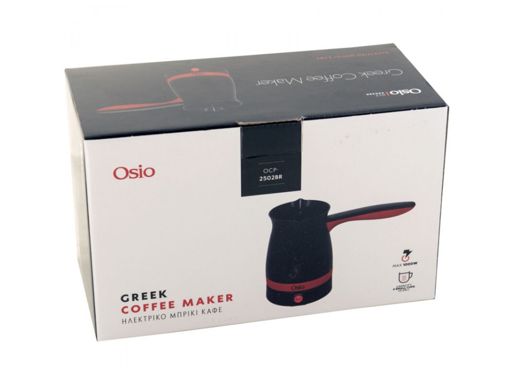 Osio OCP-2502BR Ηλεκτρικό Μπρίκι για Ελληνικό Καφέ 1000W με Χωρητικότητα 250ml, Μαύρο