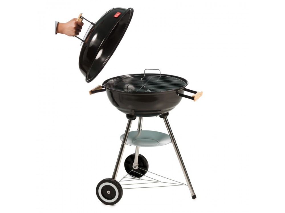 Osio OGC-2444 Ψησταριά BBQ με πόδια ύψους 64εκ., διάμετρος σχάρας 44εκ., Συλλέκτη Στάχτης & Αποσπώμενο Καπάκι