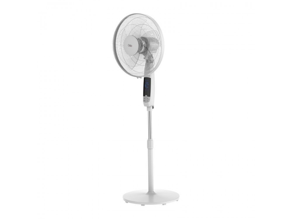 Osio OSF-9010 3-Speed ​​Floor Fan 16”, 50W, with Display & Remote Control, White
