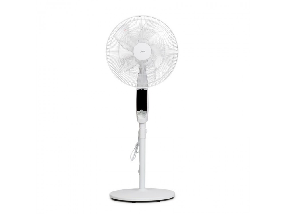 Osio OSF-9010 3-Speed ​​Floor Fan 16”, 50W, with Display & Remote Control, White