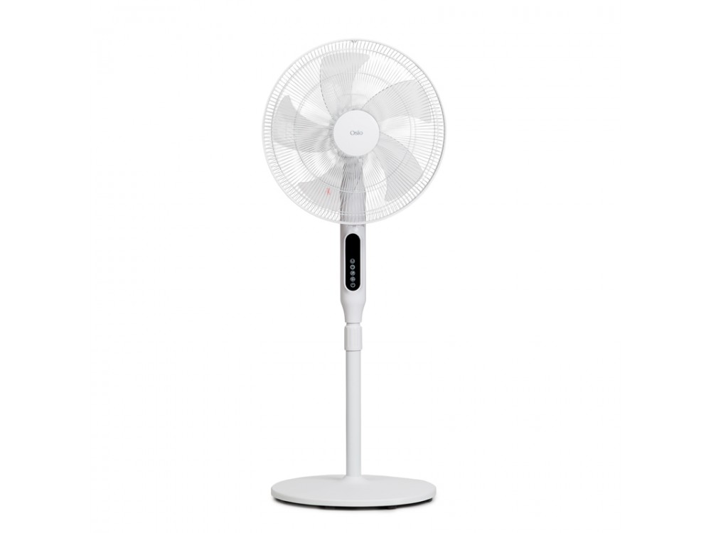 Osio OSF-9015 Silent Floor Fan 24 Speeds 24W, 16” with BLDC Motor, Display & Remote Control, White
