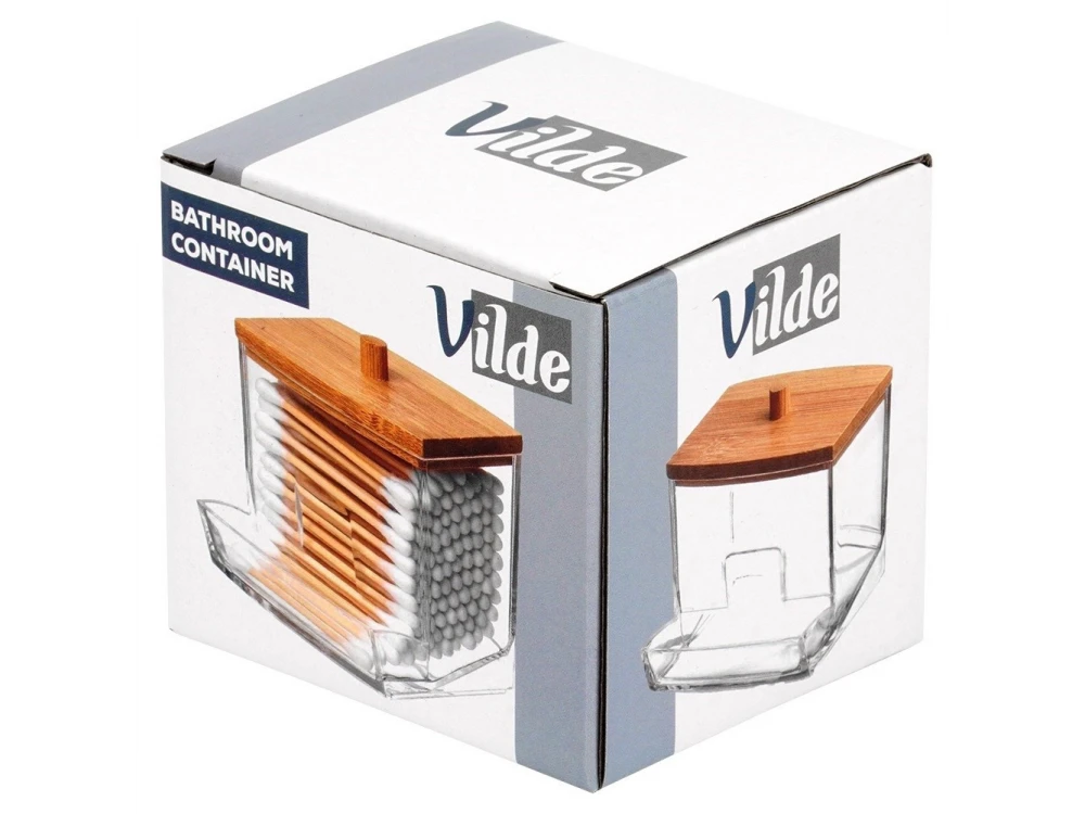 Vilde Cotton Bud & Cotton Case with Bamboo Lid