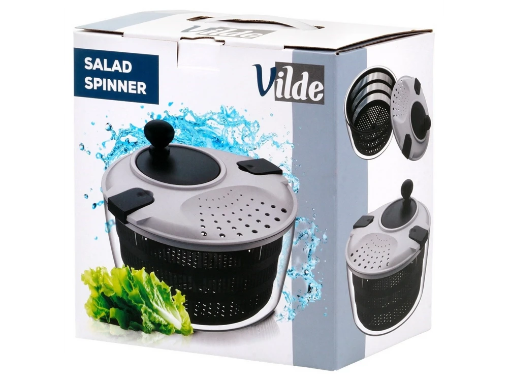 Vilde Premium Salad Spinner, Vegetable Colander 26cm, Grey