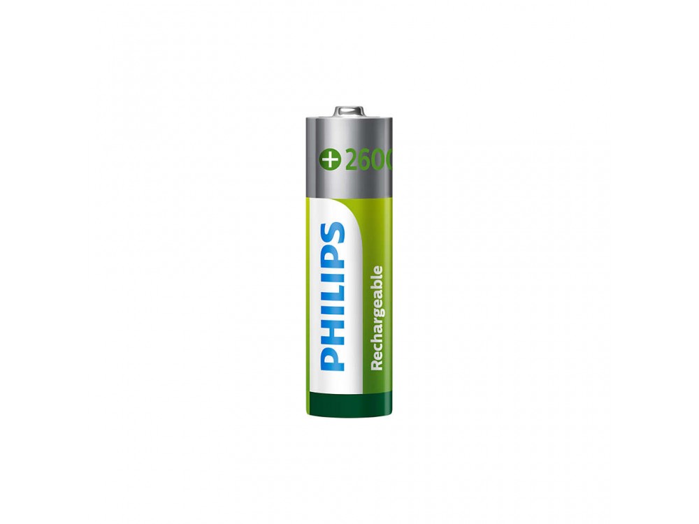 Philips AA Rechargeable Batteries 2600mAh Ni-MH Ready To Use 4 Pcs