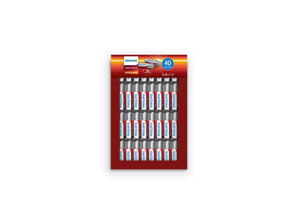Philips AAA Power Αλκαλικές Μπαταρίες 1,5V LR03, 40 Τμχ.