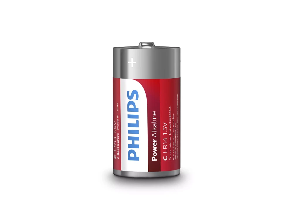 Philips C Power Alkaline Batteries 1.5V LR14, 2pcs.