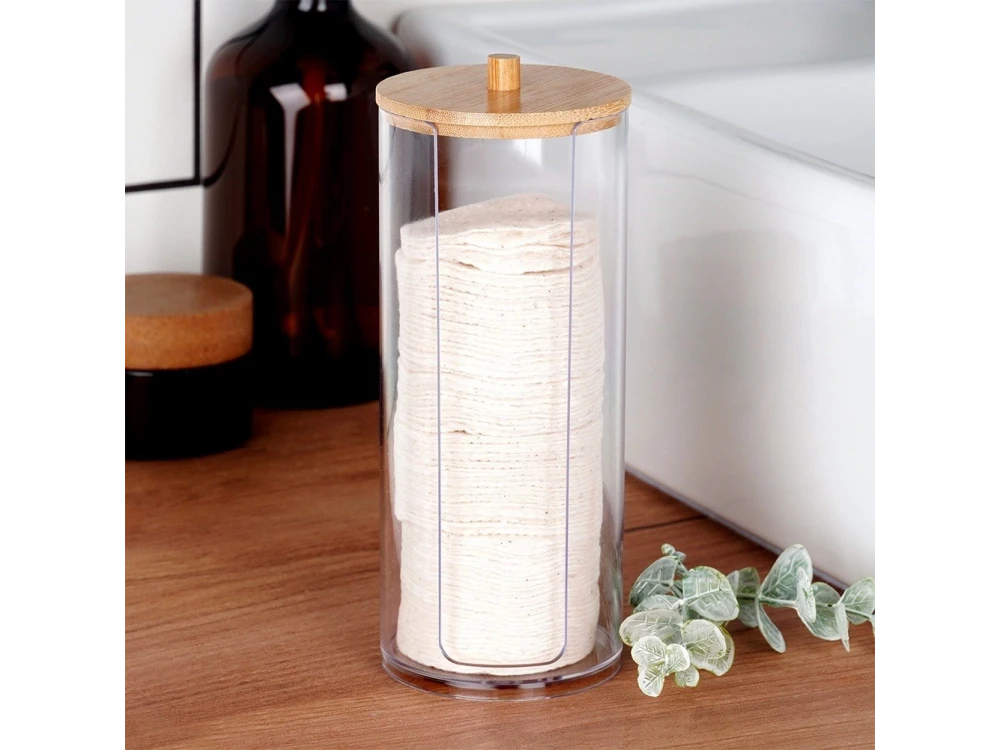 Vilde Makeup Remover Cotton Pad Case with Bamboo Lid