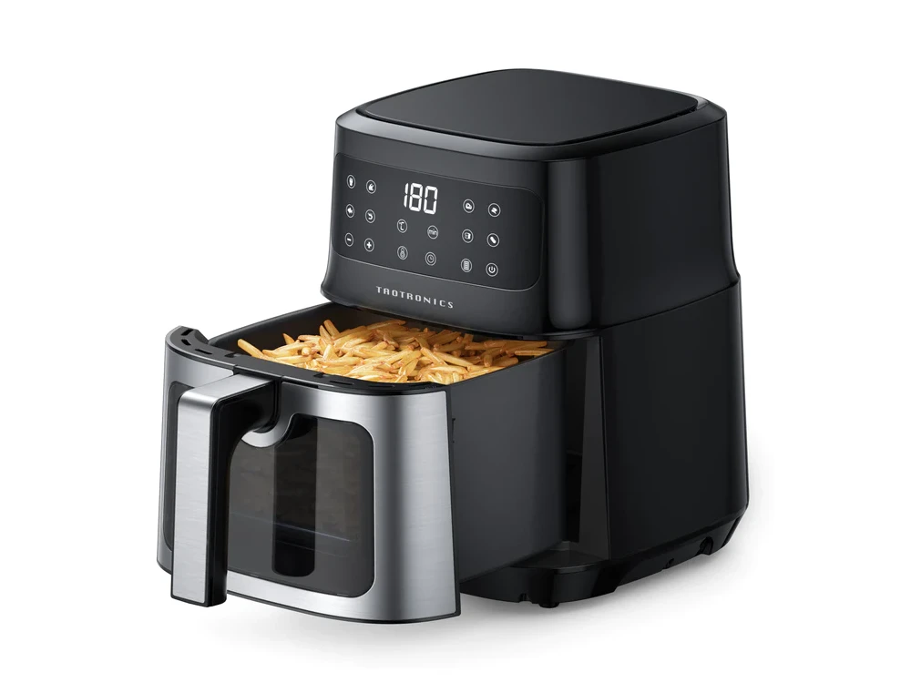 TaoTronics Air Fryer XL 5lt for Healthy Cooking, 1200W, Touch Control with 8 Preset Menus - TT-AF011