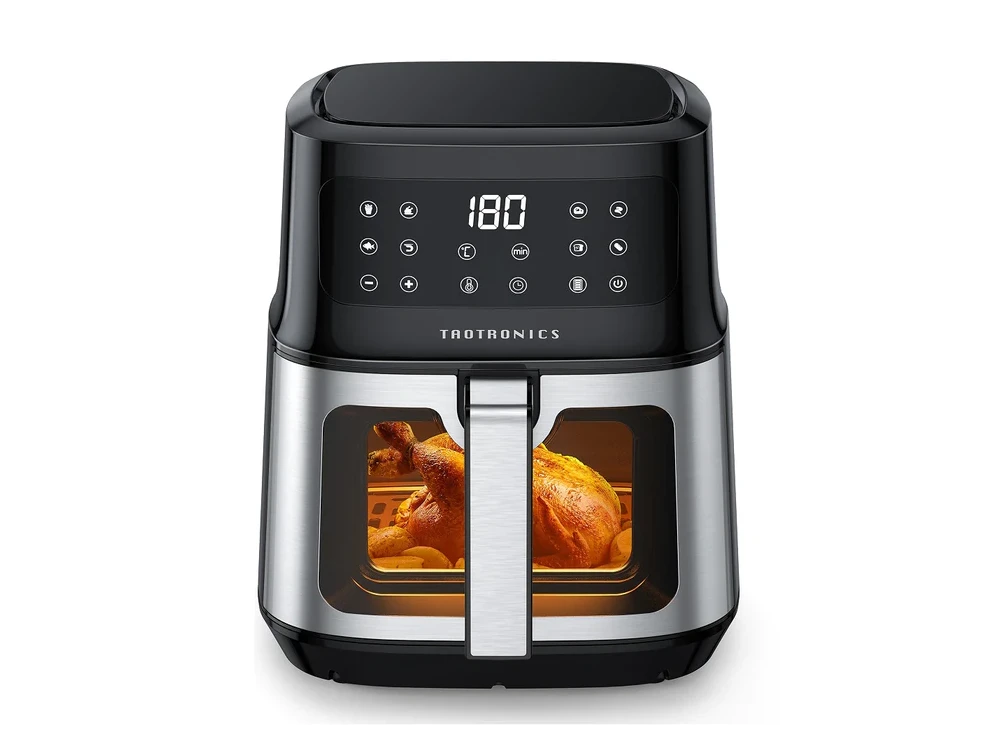 TaoTronics Air Fryer XL 5lt for Healthy Cooking, 1200W, Touch Control with 8 Preset Menus - TT-AF011