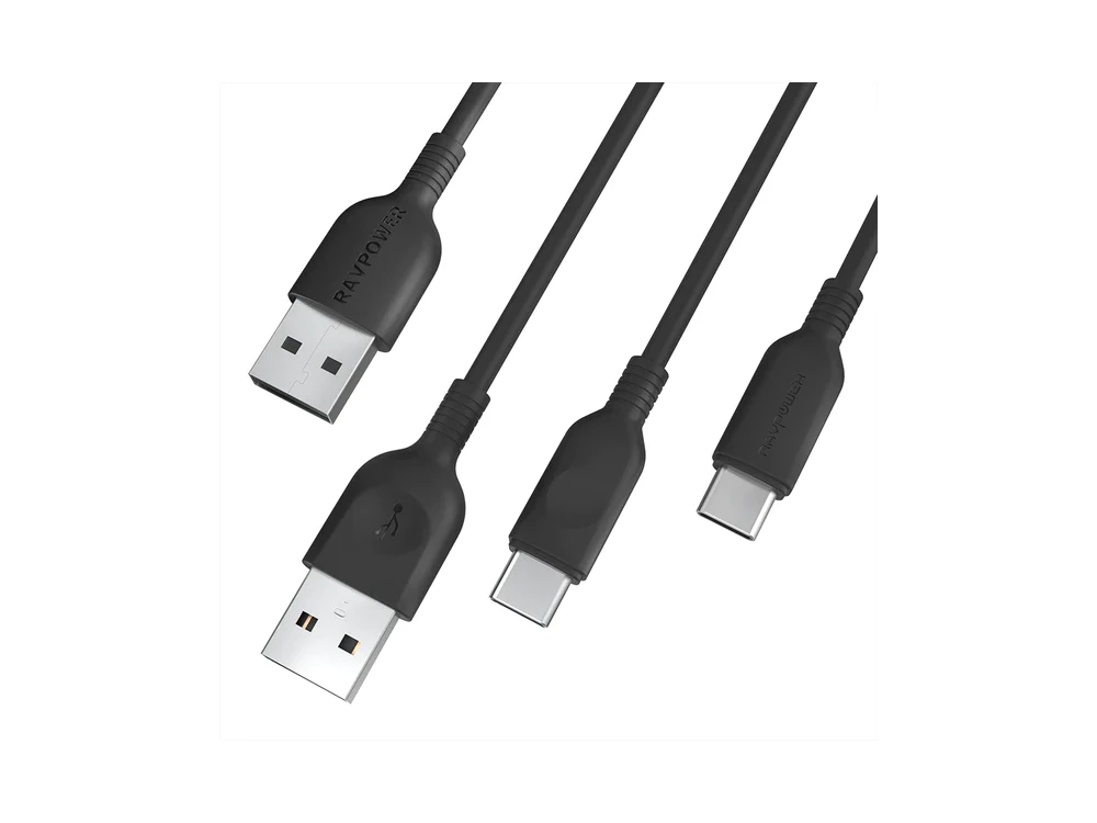 RAVPower USB-C σε USB, 2 Τεμάχια Καλώδιο (0,9m+1,8m) - RP-CB008