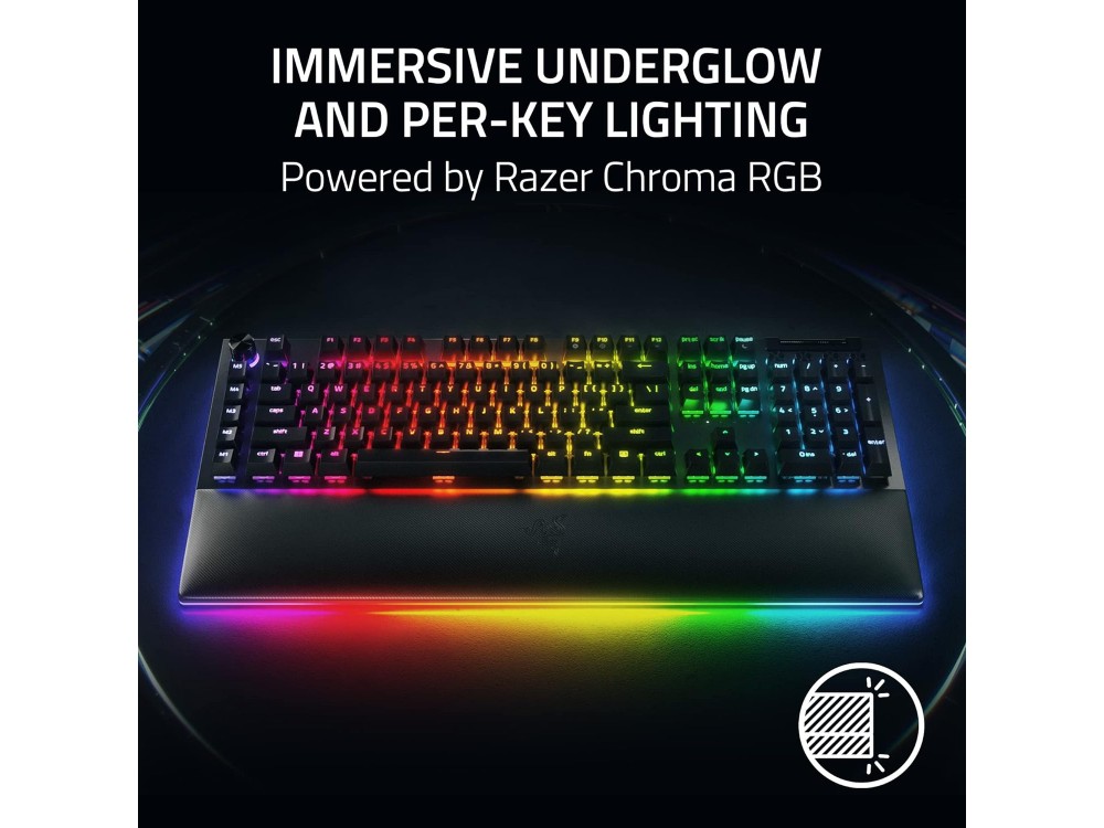 Razer BLACKWIDOW V4 PRO Gaming Μηχανικό Πληκτρολόγιο (Yellow Switches) με 8 Macros, Wrist Rest & RGB Φωτισμό