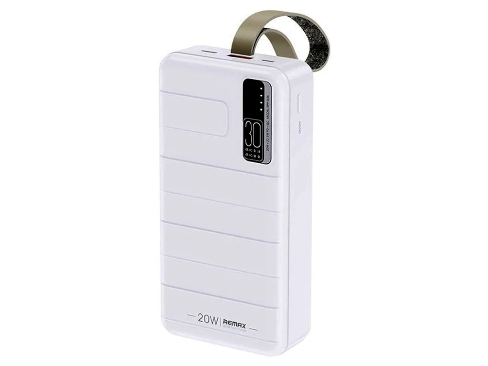 Remax Noah 30000 PD 22.5W USB-C Power Bank with LED Indicator 30,000mAh Power Delivery & QC3.0, White