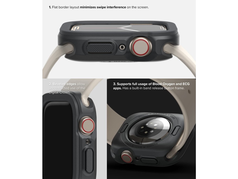 Ringke Apple Watch 7 (45mm) Air Sports Θήκη Σιλικόνης, Black