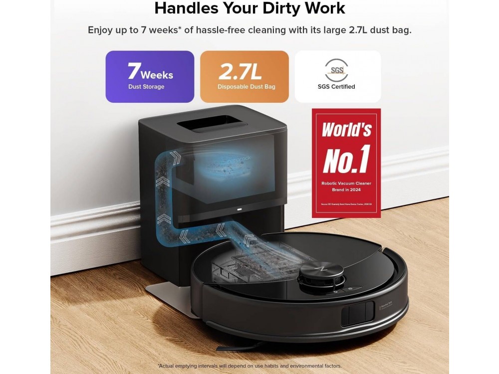 Roborock Q10 VF+ Robot Vacuum / Mopping Cleaner 10k Pa, Dual Anti-Tangle, Self-Cleaning Mop & Dock, Black