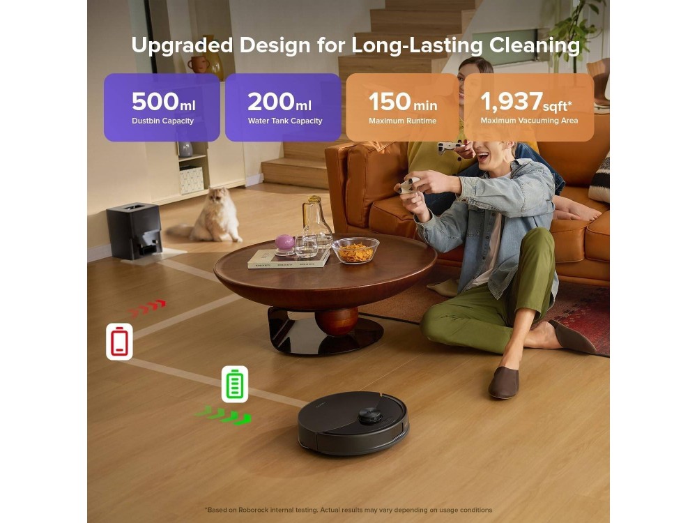 Roborock Q10 VF+ Robot Vacuum / Mopping Cleaner 10k Pa, Dual Anti-Tangle, Self-Cleaning Mop & Dock, Black