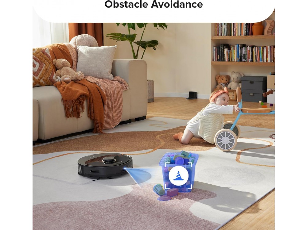 Roborock Q8 MAX Smart Robot Vacuum / Mopping Cleaner με Λειτουργία Σφουγγαρίσματος, 5500Pa, Lidar 3.0 & 3D Μapping, Μαύρη