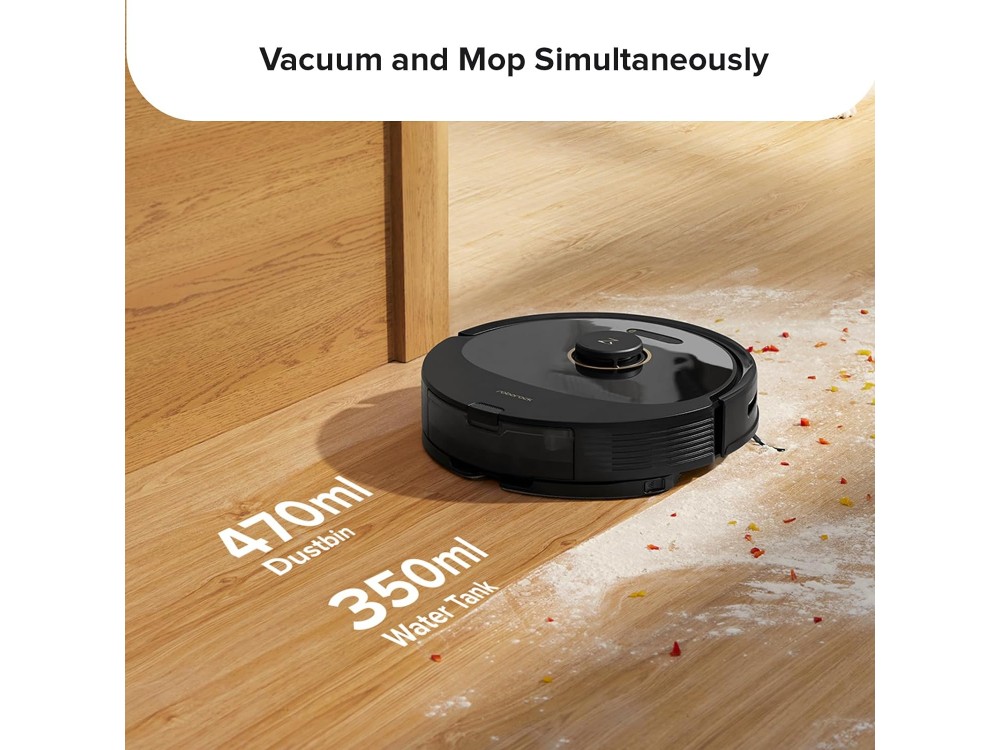 Roborock Q8 MAX Smart Robot Vacuum / Mopping Cleaner με Λειτουργία Σφουγγαρίσματος, 5500Pa, Lidar 3.0 & 3D Μapping, Μαύρη