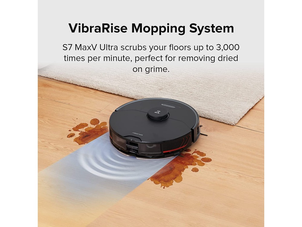 Roborock S7MaxV Ultra Robot Vacuum and Sonic Mop with Empty Wash Fill Dock, Auto Mop Washing, Self-Emptying, Self-Refilling, ReactiveAI 2.0 Obstacle Avoidance, 5100Pa Suction